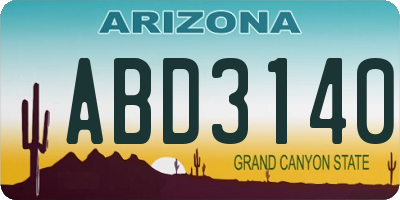 AZ license plate ABD3140