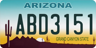 AZ license plate ABD3151