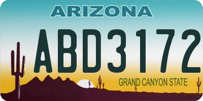 AZ license plate ABD3172
