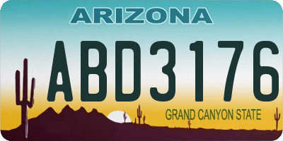 AZ license plate ABD3176
