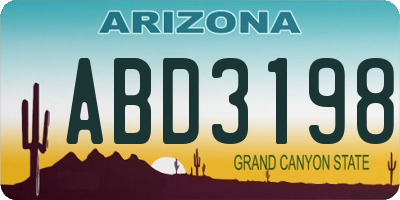AZ license plate ABD3198