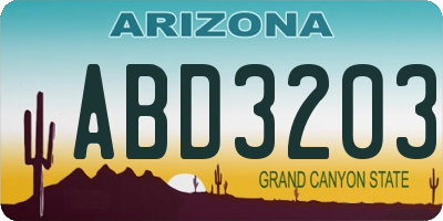 AZ license plate ABD3203