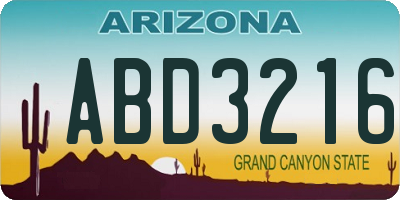 AZ license plate ABD3216