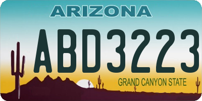 AZ license plate ABD3223
