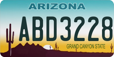 AZ license plate ABD3228