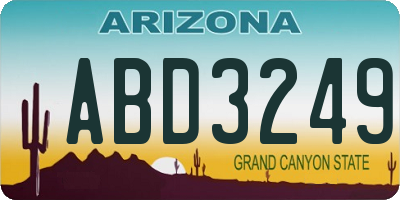 AZ license plate ABD3249