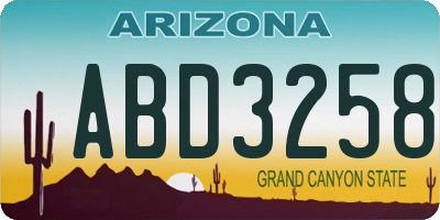 AZ license plate ABD3258