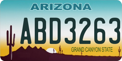 AZ license plate ABD3263