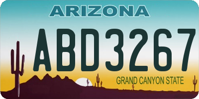 AZ license plate ABD3267