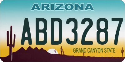 AZ license plate ABD3287