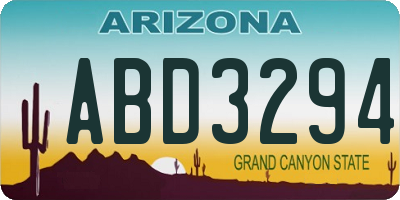 AZ license plate ABD3294