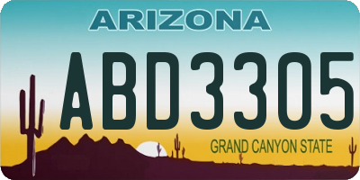 AZ license plate ABD3305