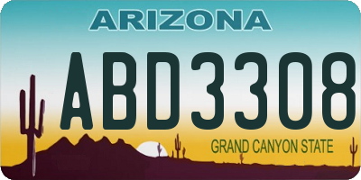 AZ license plate ABD3308