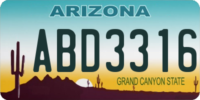 AZ license plate ABD3316