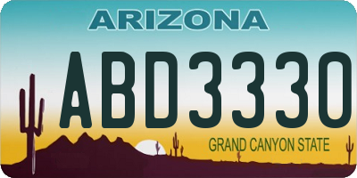 AZ license plate ABD3330