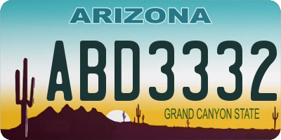 AZ license plate ABD3332