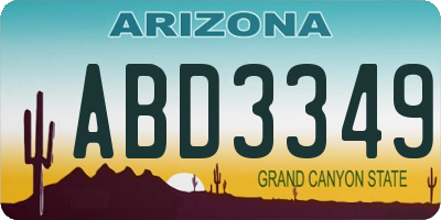 AZ license plate ABD3349