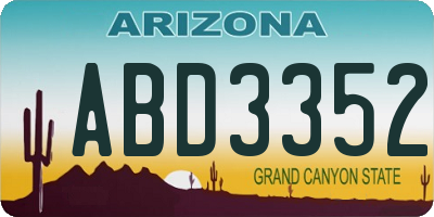AZ license plate ABD3352