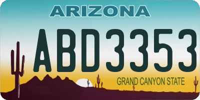 AZ license plate ABD3353