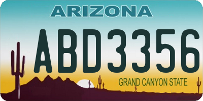 AZ license plate ABD3356