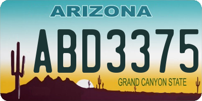 AZ license plate ABD3375