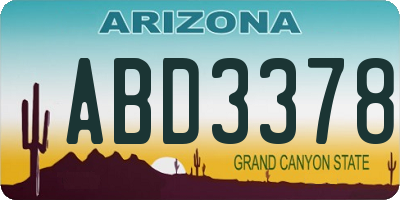AZ license plate ABD3378