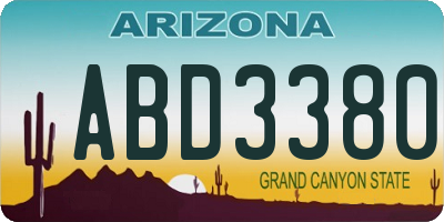 AZ license plate ABD3380