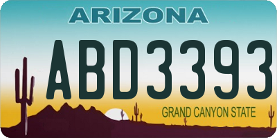 AZ license plate ABD3393