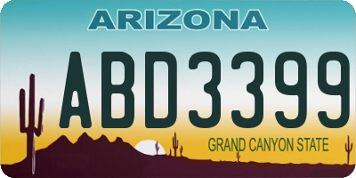 AZ license plate ABD3399