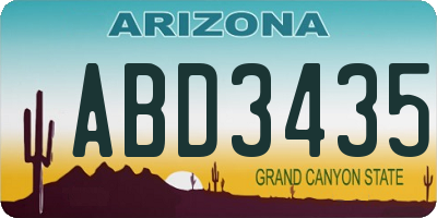 AZ license plate ABD3435