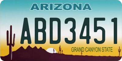 AZ license plate ABD3451