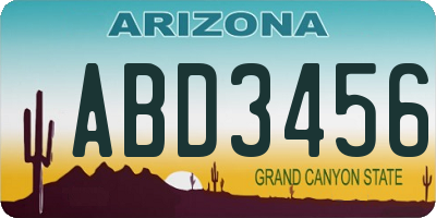 AZ license plate ABD3456