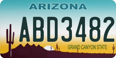 AZ license plate ABD3482