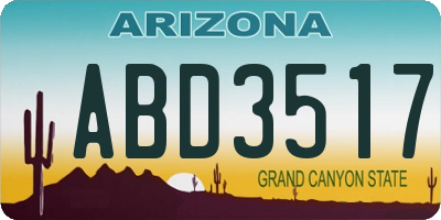 AZ license plate ABD3517