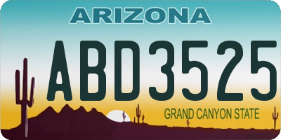 AZ license plate ABD3525