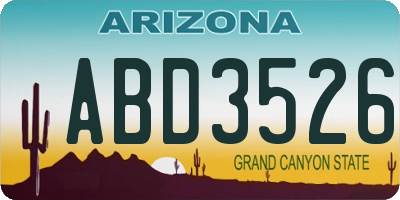 AZ license plate ABD3526