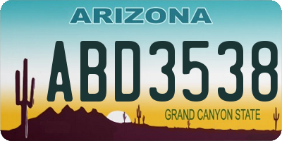 AZ license plate ABD3538