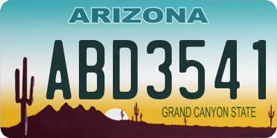 AZ license plate ABD3541