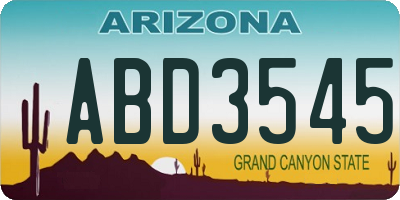 AZ license plate ABD3545