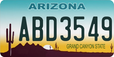 AZ license plate ABD3549