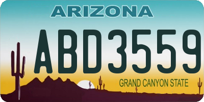 AZ license plate ABD3559