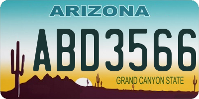 AZ license plate ABD3566