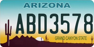 AZ license plate ABD3578