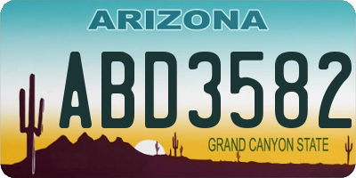 AZ license plate ABD3582