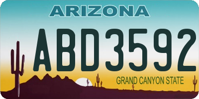 AZ license plate ABD3592