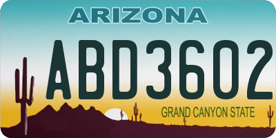 AZ license plate ABD3602