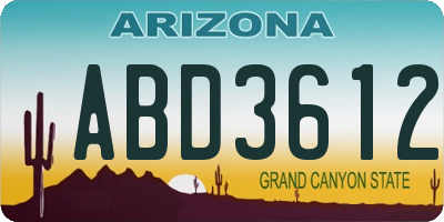AZ license plate ABD3612