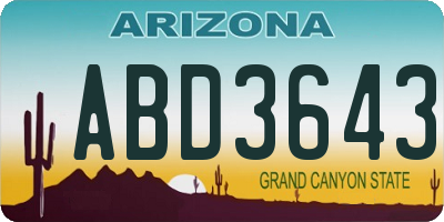 AZ license plate ABD3643