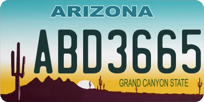 AZ license plate ABD3665