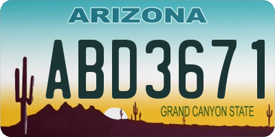 AZ license plate ABD3671